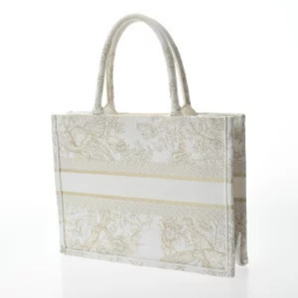 Dior Jacquard White Bag Jardin TOTE Canvas BOOK dHiver Embroidery